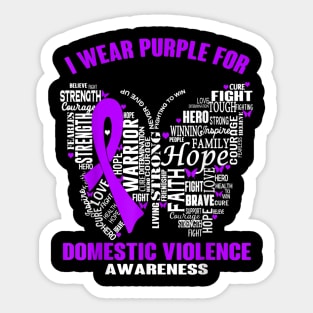 i wear purple for domestic violence awareness Sticker